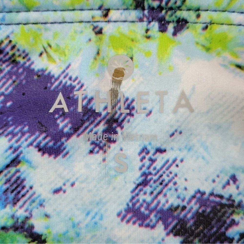 Athleta Hypersonic Sonar Tight Blue Green Watercolor Print S - Picture 6 of 7